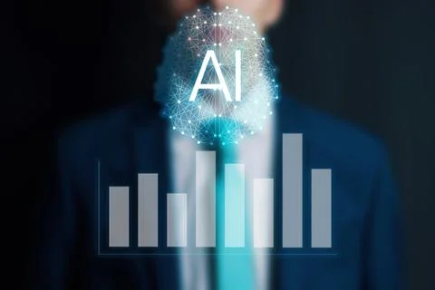 Concept augmented analytics. Business analytics and financial technology conc Stock Photos