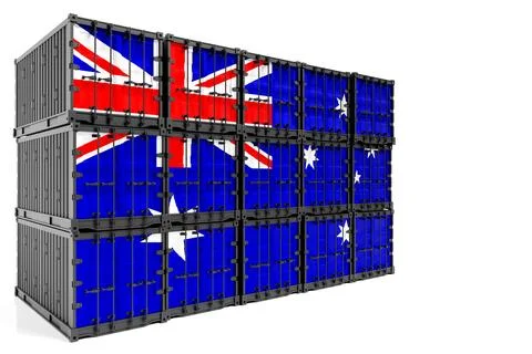 The concept of  Australia export-import, container transporting and national  イラスト素材