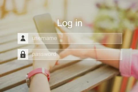 The concept of authorization log in in a system, site, email or social networ Foto stock