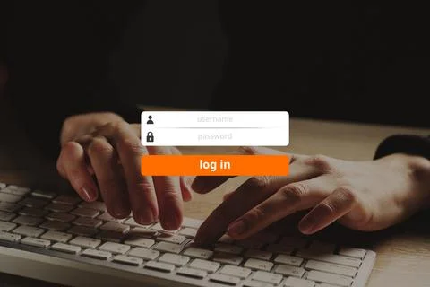 The concept of authorization to the site and program system Foto stock