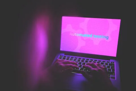 Concept automated testing in programming and coding Stock Photos