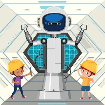 Concept of automation industry Stock Illustration