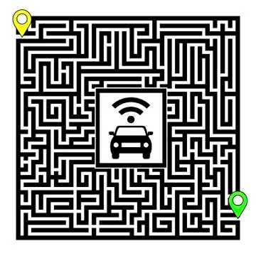 Concept of Autonomous Car Stock Illustration