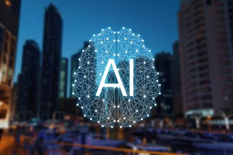 The concept of Autonomous things and smart city. Social infrastructure under  Stock-Fotos