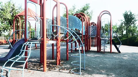 Concept to avoid public playgrounds by kids during the Covid-19 스톡 동영상 221927430