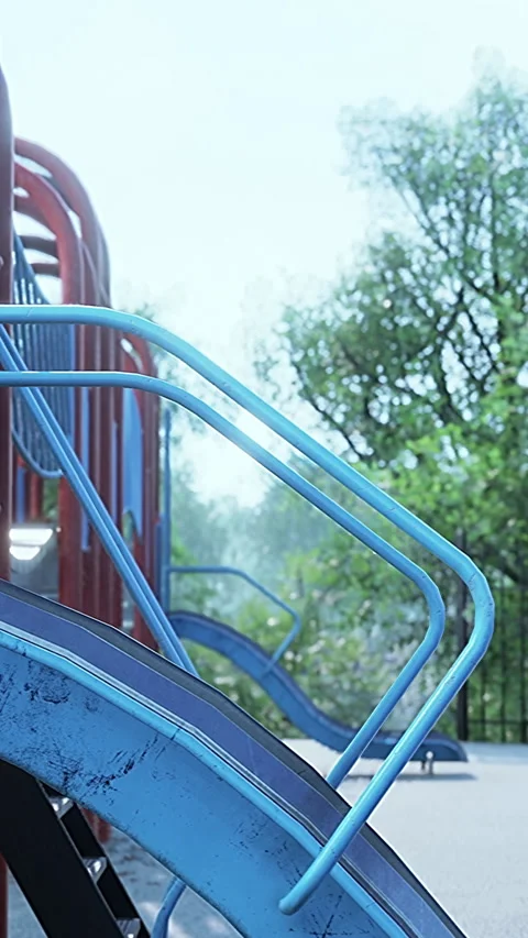 Concept to avoid public playgrounds by kids during the Covid-19 스톡 동영상 274264894