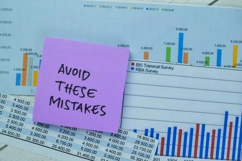 Concept of Avoid These Mistakes write on sticky notes 写真素材