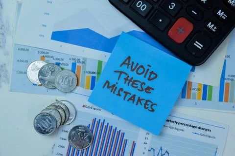 Concept of Avoid These Mistakes write on sticky notes 写真素材