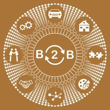 Concept of b2b Stock Illustration