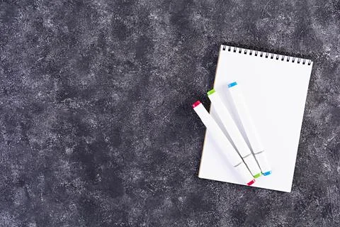 Concept back to school. Different supplies for sketch. School accessories. Stock Photos