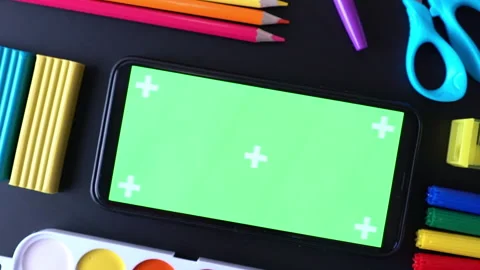 Concept back to school, school supplies on black chalkboard with an open Stock Footage 157941432