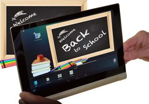 Concept Back to School on Tablet Screen Stock Illustration