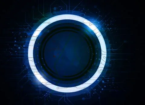 Concept background Artificial intelligence, bright white circle Stock Illustration