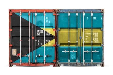 The concept of Bahamas  export-import and national delivery of goods. Close-u Stock Photos