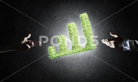 Concept of banking and investment presented with green planet gr Stock Photos