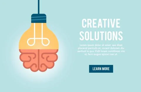 Concept banner for creative solution, vector illustration Stock Illustration