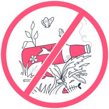 Concept of banning garbage concept Stock Illustration