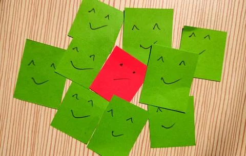 The concept behind a smile of sticky note Stock Photos