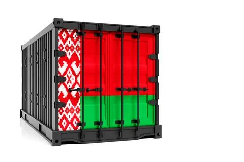 The concept of   Belarus export-import, container transporting and national d Stock Illustration
