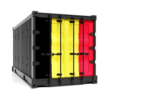 The concept of Belgium export-import, container transporting and national del Stock Illustration