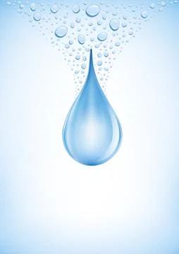 Concept with big blue water drop Stock Illustration
