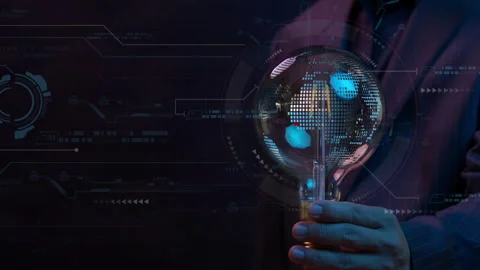 Concept of big data analytics, business intelligence, global business Stock Footage 313372095