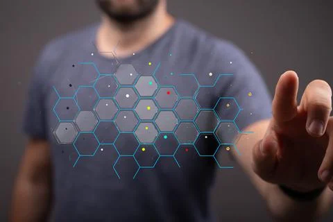 Concept of big data and artificial intelligence. Machine learning and cyber mind 스톡 사진