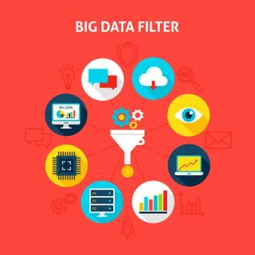 Concept Big Data Filter Stock Illustration