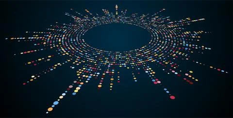 Concept of big data or digital transformation Illustrazione stock