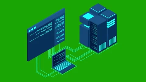 Concept Of Big Data Processing Center Hosting Server Seamless Loop Stock-Footage 303388652