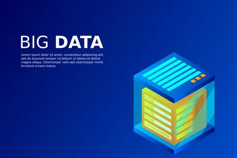 Concept of big data processing energy station of future server room rack data Stock Illustration