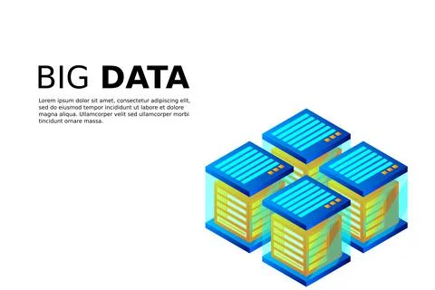 Concept of big data processing energy station of future server room rack data Stock Illustration