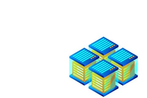 Concept of big data processing energy station of future server room rack data Stock Illustration