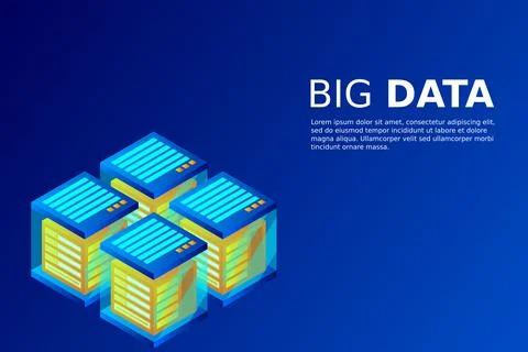 Concept of big data processing energy station of future server room rack data Stockillustratie