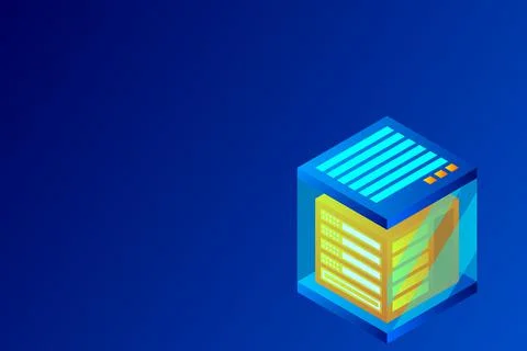 Concept of big data processing energy station of future server room rack data Stock Illustration