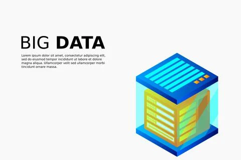 Concept of big data processing energy station of future server room rack data Stock Illustration