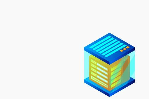 Concept of big data processing energy station of future server room rack data Stock Illustration