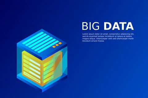 Concept of big data processing energy station of future server room rack data Stock Illustration