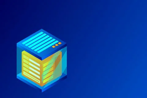 Concept of big data processing energy station of future server room rack data Stockillustratie