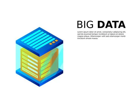 Concept of big data processing energy station of future server room rack data Stock Illustration