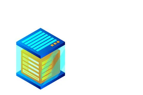 Concept of big data processing energy station of future server room rack data Stock Illustration