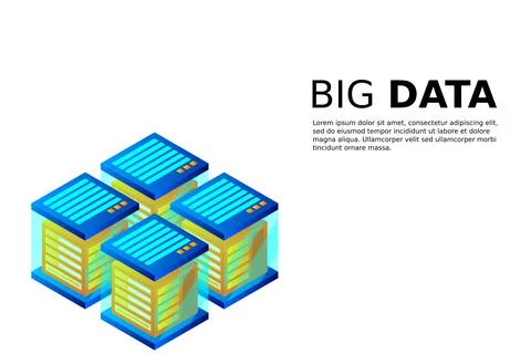 Concept of big data processing energy station of future server room rack data Stock Illustration