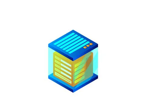 Concept of big data processing energy station of future server room rack data Stock Illustration