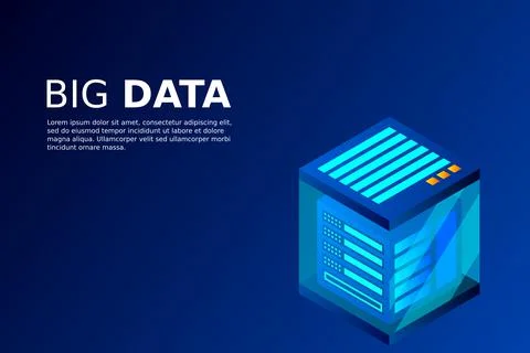 Concept of big data processing energy station of future server room rack data Stock Illustration