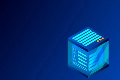 Concept of big data processing energy station of future server room rack data Stock Illustration