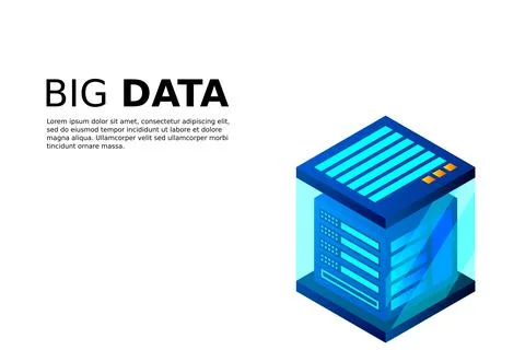 Concept of big data processing energy station of future server room rack data Stock Illustration