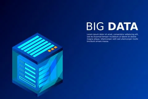 Concept of big data processing energy station of future server room rack data Illustrazione stock