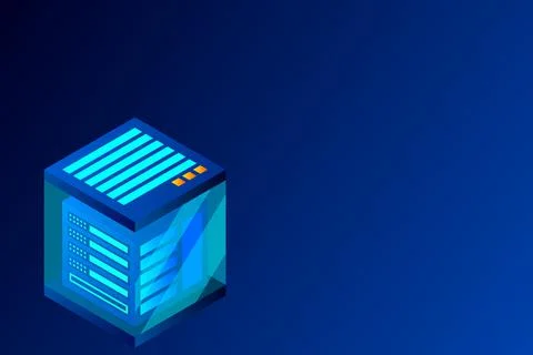 Concept of big data processing energy station of future server room rack data Stock Illustration