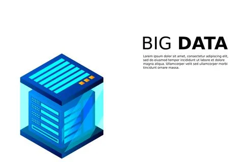 Concept of big data processing energy station of future server room rack data Stock Illustration