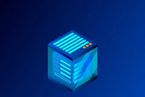 Concept of big data processing energy station of future server room rack data Illustrazione stock